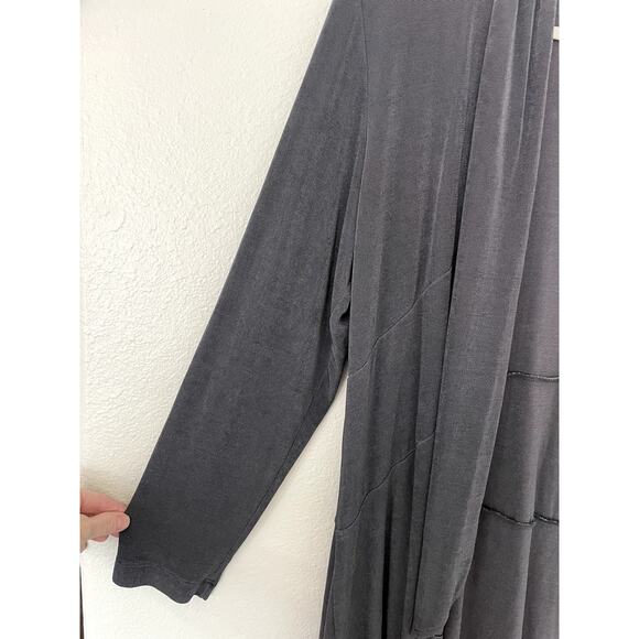 Chico's Travelers Gray Wrinkle Free Long Sleeve Open Front Cardigan Size Large - Picture 4 of 5